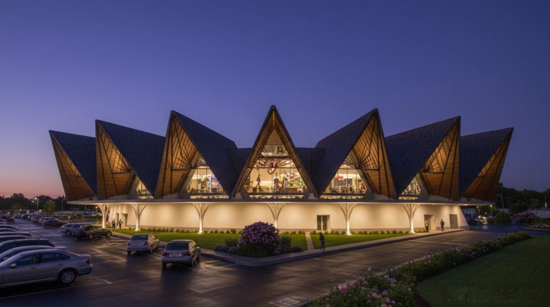 Unity Mall, Arunachal Pradesh — illuminated at dusk